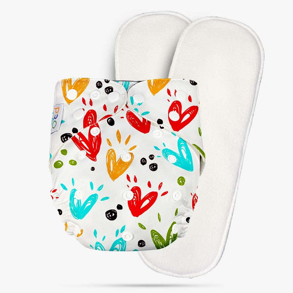 Pro Reuseable Cloth Diaper Heart Printed