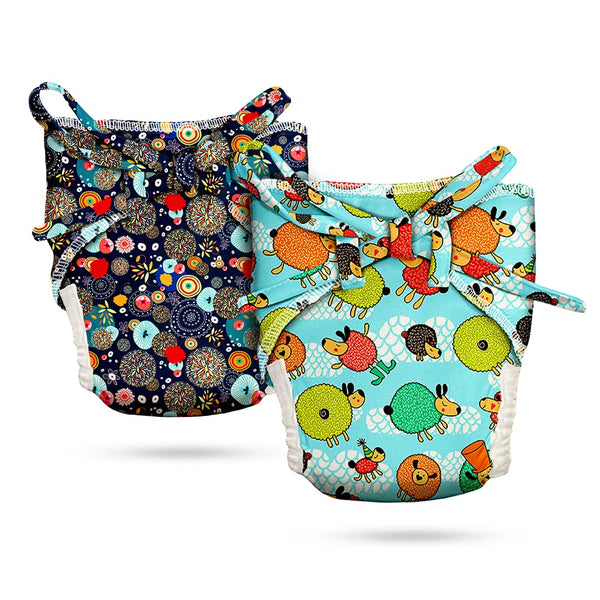 CLOTH NAPPY PACK OF 2 (FLORESCENT & SHEEP)